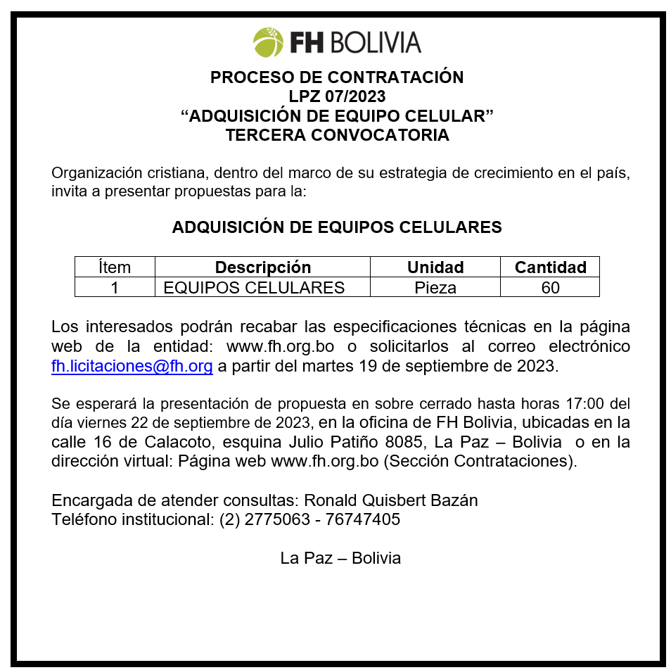 Celulares 3ra CONV